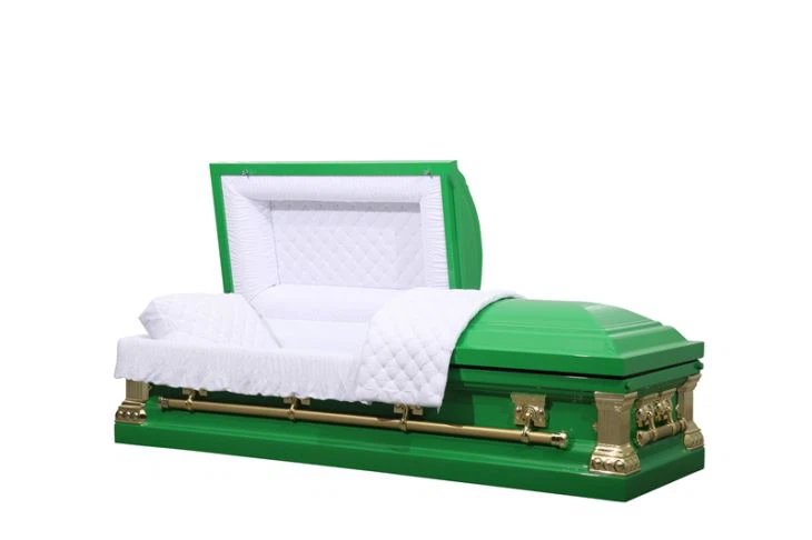 18ga Grass Green Adult Casket葬儀用ket